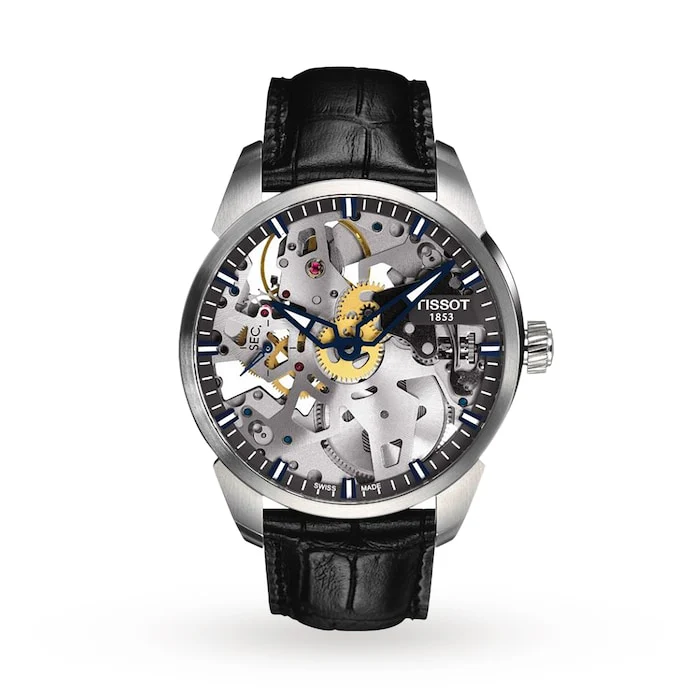 Tissot Mechanical 43mm Men’s Watch with Silver Material Dial, Stainless Steel Case, 50m Water Resistant / T0704051641100