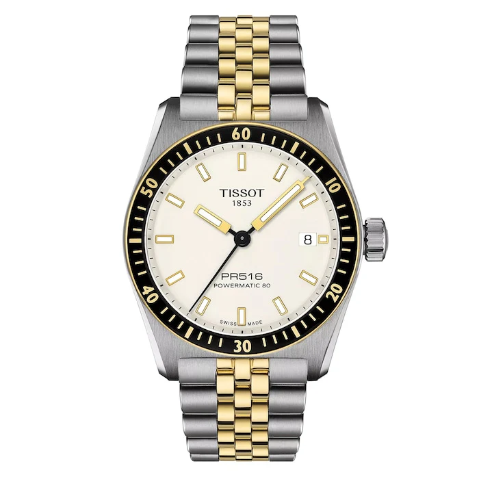 Tissot PR516 Powermatic 80 38mm Mens Luxury Watch White T1494072201100