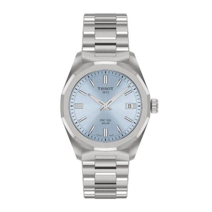 Tissot PRC 100 Solar Quartz 34mm Blue Ladies Watch Luxury Watch Swiss Made High Precision Movement T1518221135100