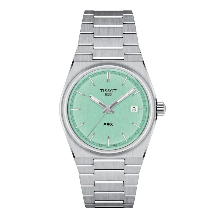 Tissot PRX 35mm Unisex Watch Mint Green Luxury Watch Swiss Made High Precision Movement  T1372101109100