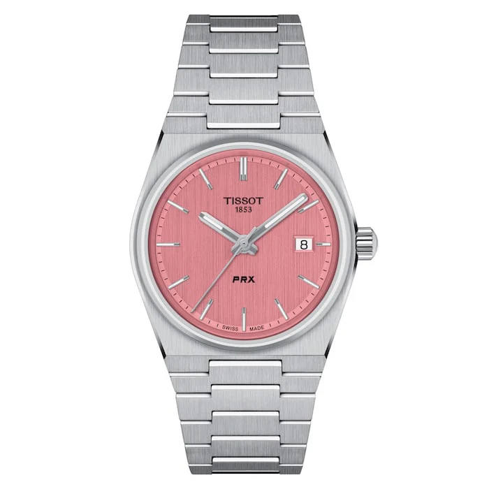 Tissot PRX 35mm Unisex Watch Pink Luxury Watch Swiss Made High Precision Movement Sapphire Crystal T1372101133100