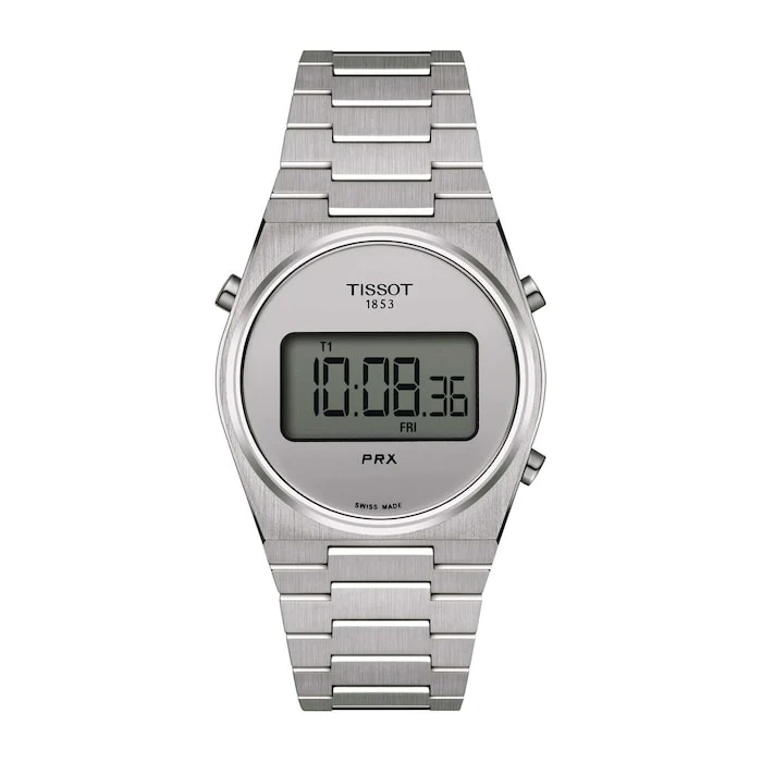 Tissot PRX Digital 35mm Unisex Watch Silver Luxury Watch Swiss Made High Precision Movement  T1372631103000