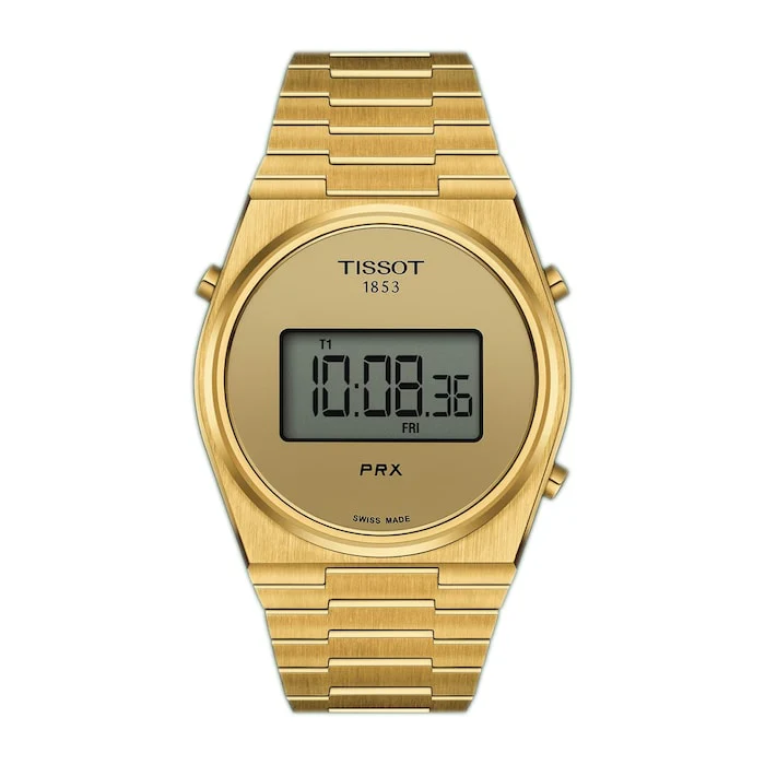 Tissot PRX Digital 40mm Unisex Watch PVD Yellow Gold Luxury Watch Swiss Made High Precision Movement T1374633302000