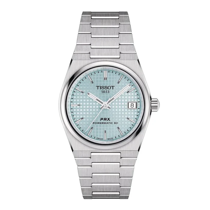 Tissot PRX Powermatic 80 35mm Unisex Watch Ice Blue Luxury Watch Swiss Made High Precision Movement T1372071135100