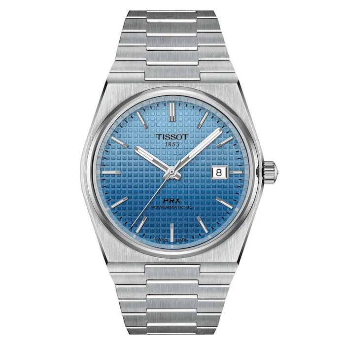 Tissot PRX Powermatic 80 40mm Unisex Watch Light Blue Luxury Watch Swiss Made High Precision Movement T1374071135101