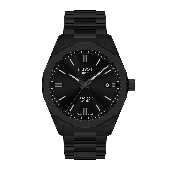 Tissot Quartz 39mm Men’s Watch with Black Material Dial, Stainless Steel Case & Bracelet, 100m Water Resistant / T1514223305100