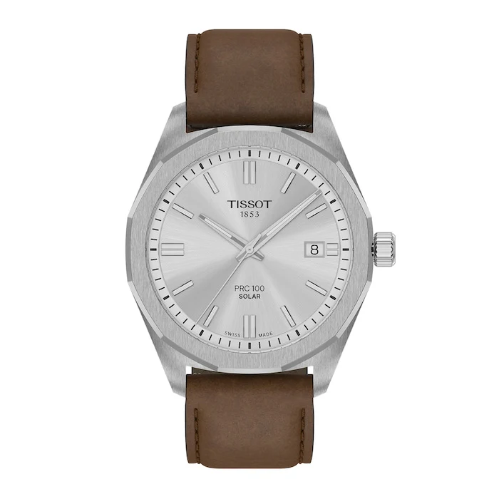 Tissot Quartz 39mm Men’s Watch with Silver Material Dial, Stainless Steel Case, 100m Water Resistant / T1514221603100