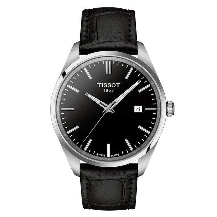 Tissot Quartz 40mm Men’s Watch with Black Material Dial, Stainless Steel Case, 100m Water Resistant / T1504101605100