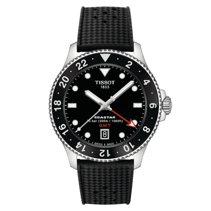 Tissot Quartz 40mm Men’s Watch with Black Material Dial, Stainless Steel Case, 300m Water Resistant / T1208521705100