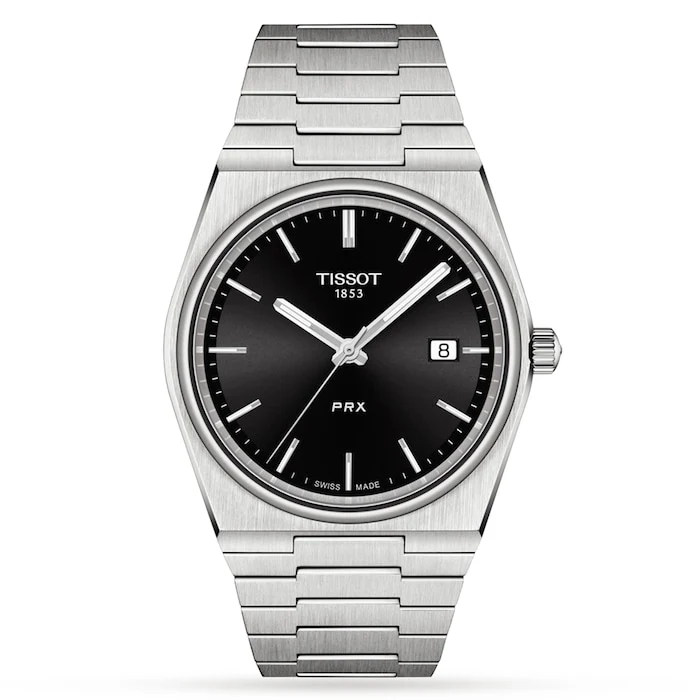 Tissot Quartz 40mm Men’s Watch with Black Material Dial, Stainless Steel Case & Bracelet, 100m Water Resistant / T1374101105100