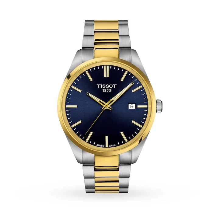 Tissot Quartz 40mm Men’s Watch with Blue Material Dial, Stainless Steel Case & Bracelet, 100m Water Resistant / T1504102204100