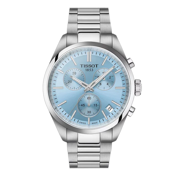 Tissot Quartz 40mm Men’s Watch with Blue Material Dial, Stainless Steel Case & Bracelet, 100m Water Resistant / T1504171135100
