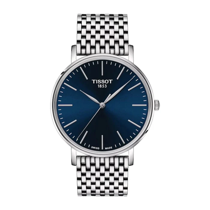 Tissot Quartz 40mm Men’s Watch with Blue Material Dial, Stainless Steel Case & Bracelet, 50m Water Resistant / T1434101104100