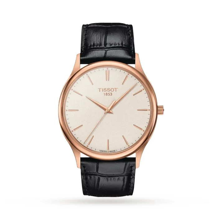 Tissot Quartz 40mm Men’s Watch with Cream Material Dial, Gold Case, 30m Water Resistant / T9264107626101