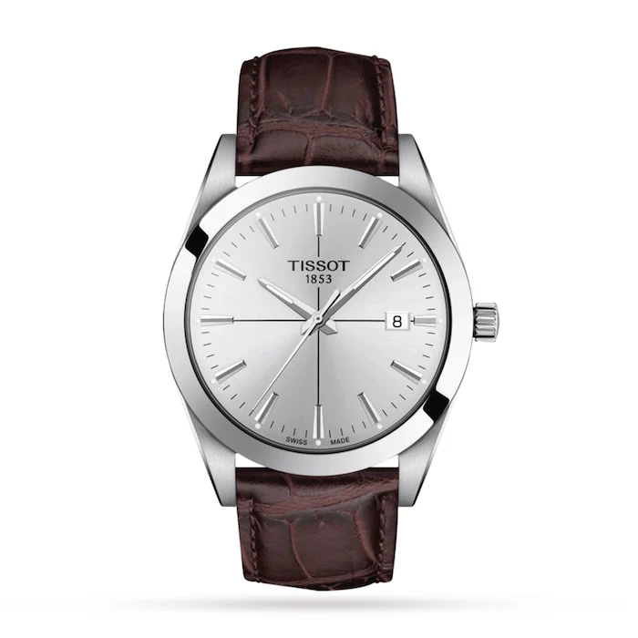 Tissot Quartz 40mm Men’s Watch with Silver Material Dial, Stainless Steel Case, 100m Water Resistant / T1274101603101