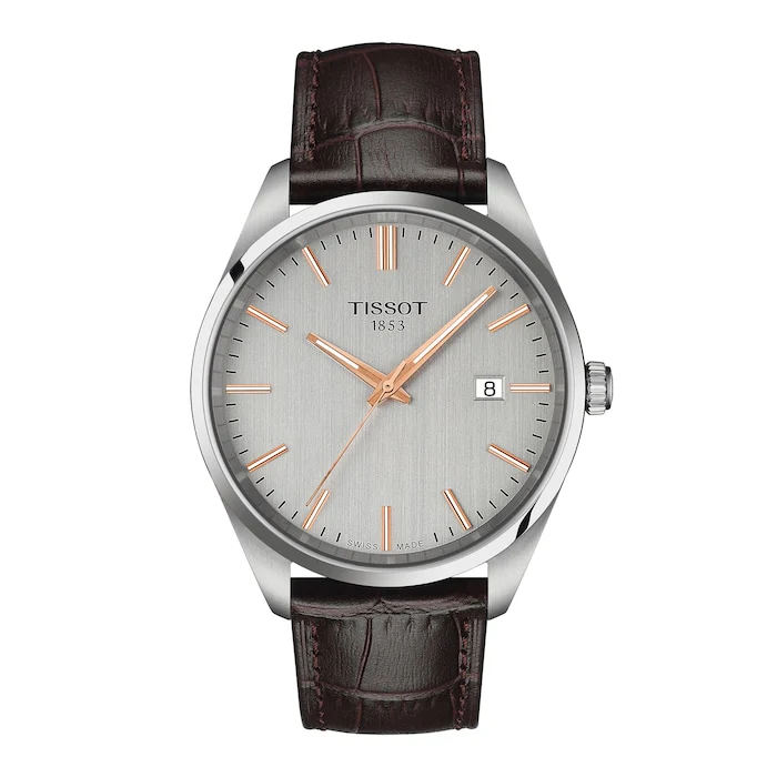 Tissot Quartz 40mm Men’s Watch with Silver Material Dial, Stainless Steel Case, 100m Water Resistant / T1504101603100
