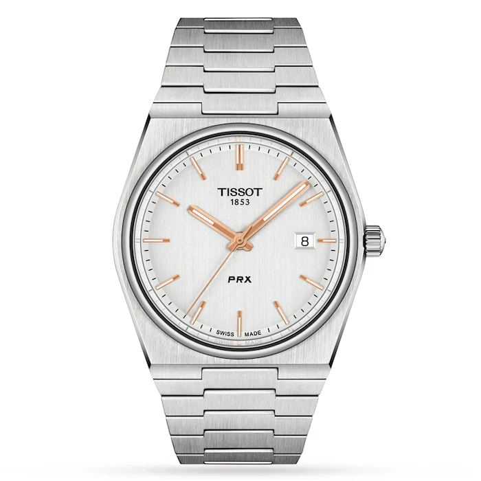 Tissot Quartz 40mm Men’s Watch with Silver Material Dial, Stainless Steel Case & Bracelet, 100m Water Resistant / T1374101103100