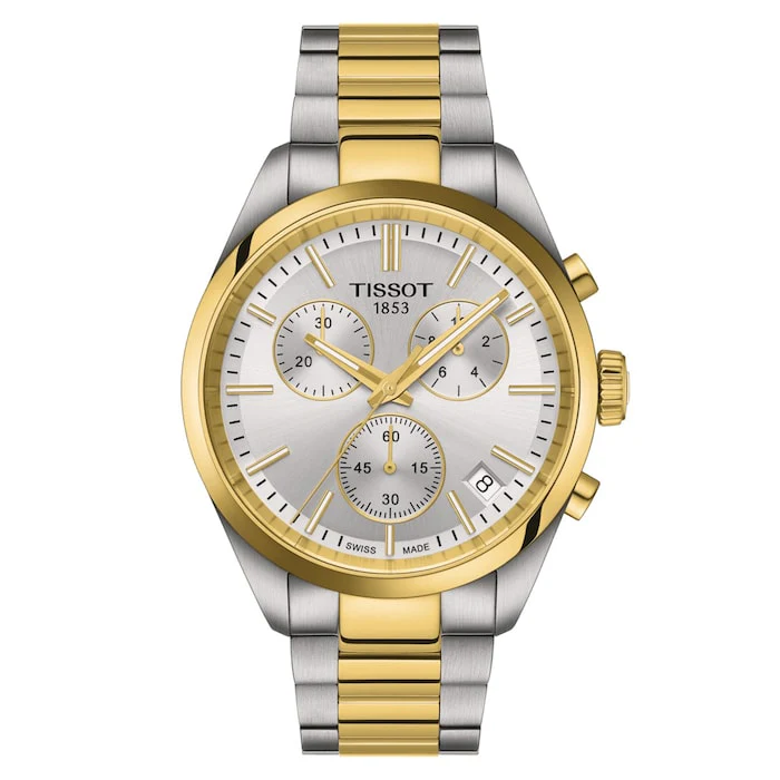 Tissot Quartz 40mm Men’s Watch with Silver Material Dial, Stainless Steel Case & Bracelet, 100m Water Resistant / T1504172203100