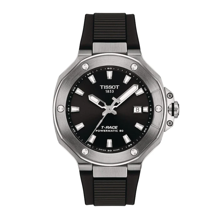 Tissot Sport Automatic 41mm Men’s Watch with Black Material Dial, Stainless Steel Case, 100m Water Resistant / T1418071705100
