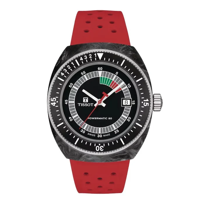 Tissot Sport Automatic 41mm Men’s Watch with Red Material Dial, Stainless Steel Case, 300m Water Resistant / T1454079705702