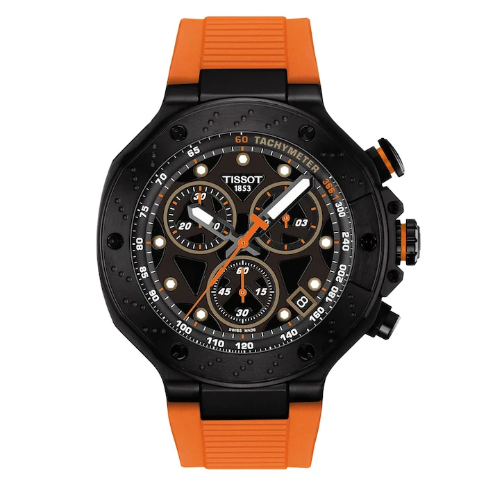 Tissot Sport Quartz 45mm Men’s Watch with Black Material Dial, Stainless Steel Case, 100m Water Resistant / T1414173705102