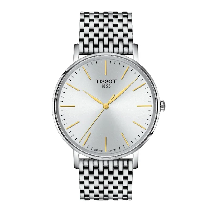 Tissot T-Classic EveryTime 40mm Mens Luxury Watch Silver T1434101101101
