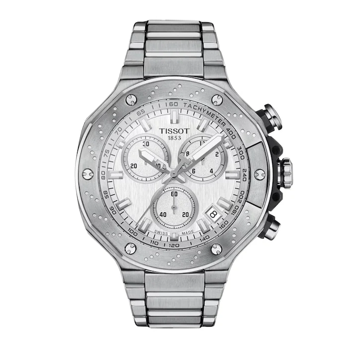 Tissot T-Race 45mm Mens Watch Silver Luxury Watch Swiss Made Highâ Precision Movement Sapphire Crystal Stainless Steel Case Water Resistant T1414171103100