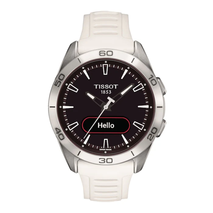 Tissot T-Touch Connect Sport 44mm Unisex Watch Black With White Silicone Strap Luxury Watch  T1534204705103