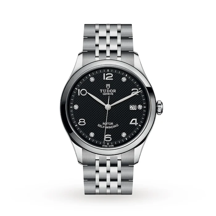 Tudor 1926 39mm Ladies Watch Steel Case Diamond-Set Black Dial Luxury Watch Swiss Made M91550-0004