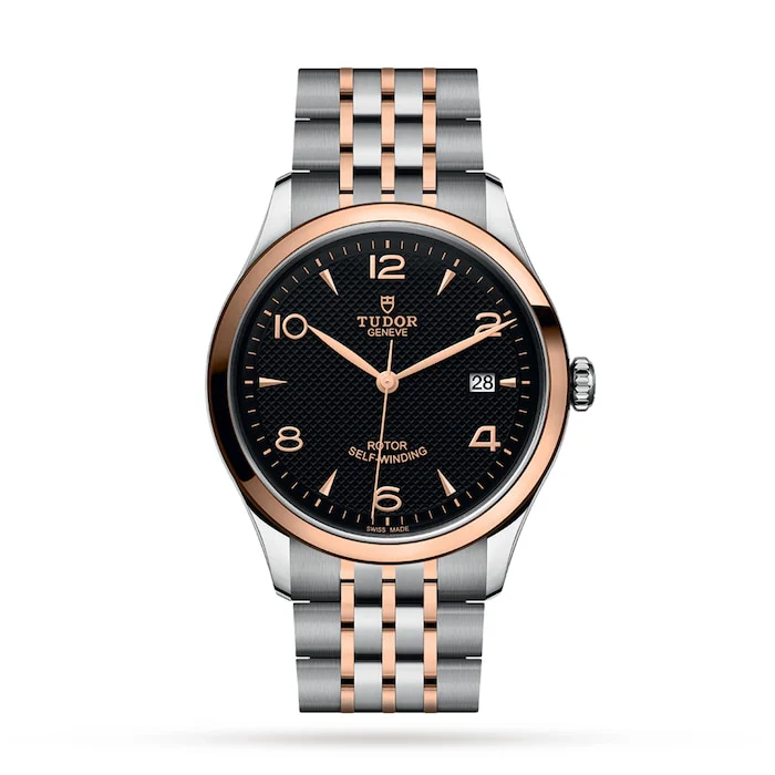 Tudor 1926 39mm Mens Luxury Watch Steel Case Rose Gold Bezel Black Dial M91551-0003