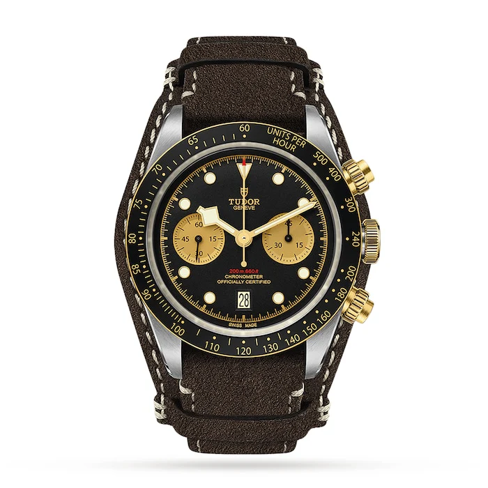 Tudor Black Bay Chrono S&G 41mm Steel Case Brown Leather Strap Luxury Watch M79363N-0002