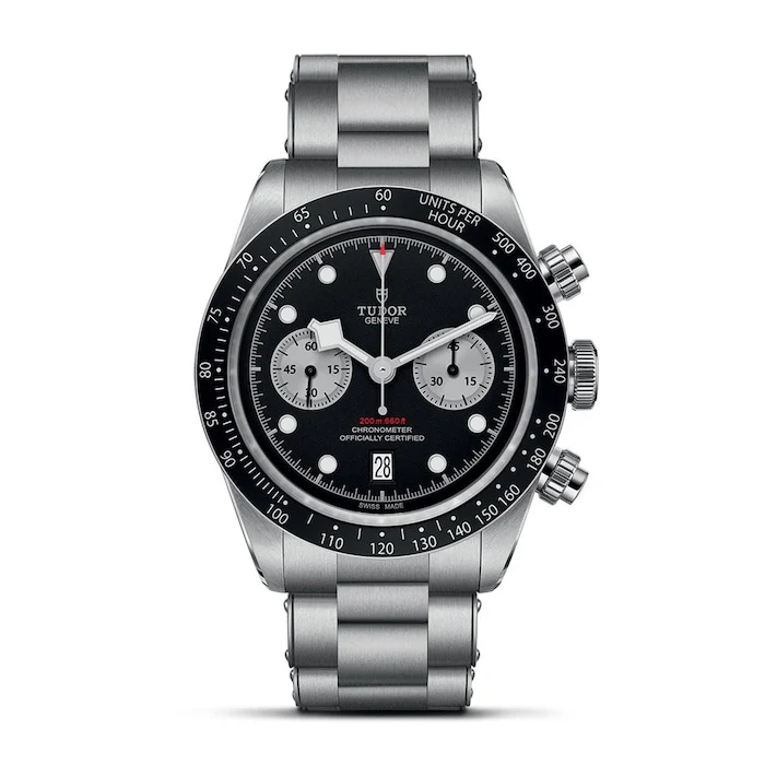 Tudor Heritage Automatic 41mm Men’s Watch with Black Material Dial, Stainless Steel Case & Bracelet, 200m Water Resistant / M79360N-0001