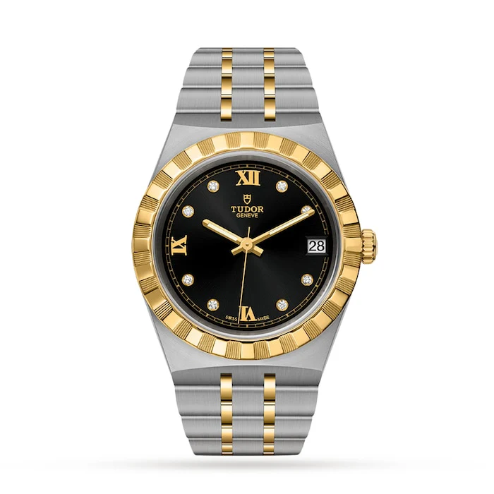 Tudor Royal Date 34mm, Steel Case, Black Dial Luxury Watch Luxury Watch Swiss Made High Precision Movement  M28403-0005