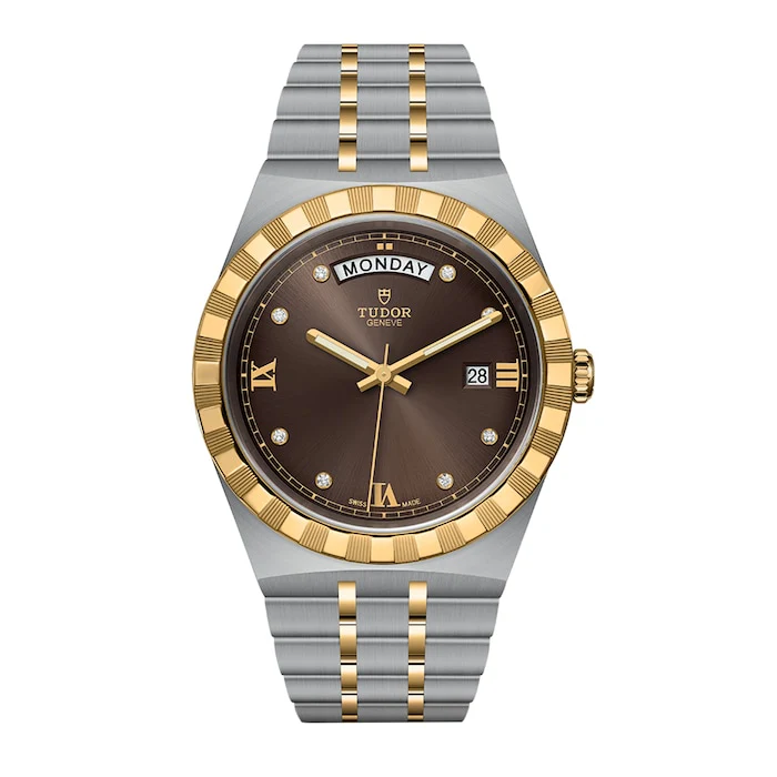 Tudor Sport Automatic 41mm Men’s Watch with Brown Material Dial, Stainless Steel Case & Bracelet, 100m Water Resistant / M28603-0008
