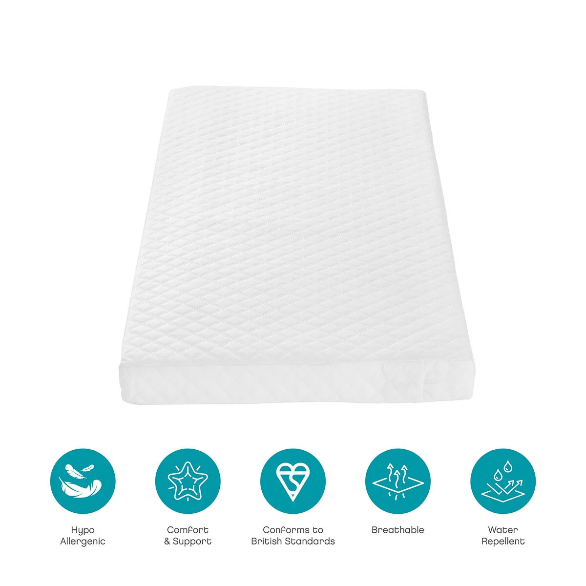 Tutti Bambini Verona Cot Bed with Sprung Mattress, White & Oak Finish - Image 7