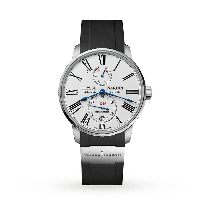 Ulysse Nardin Automatic 42mm Men’s Watch with White Material Dial, Stainless Steel Case, 50m Water Resistant / 1183-310-3/40