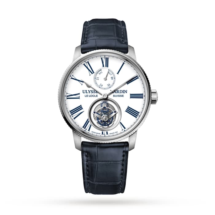 Ulysse Nardin Automatic 42mm Men’s Watch with White Material Dial, Stainless Steel Case, 50m Water Resistant / 1283-310-0AE/1A
