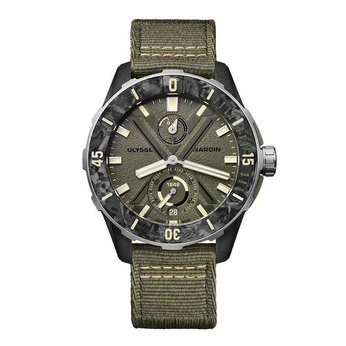 Ulysse Nardin Automatic 44mm Men’s Watch with Green Material Dial / 1183-170-8A/0A