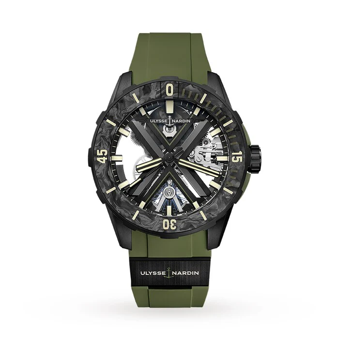 Ulysse Nardin Automatic 44mm Men’s Watch with Green Material Dial, 200m Water Resistant / 3723-170-2C/3A
