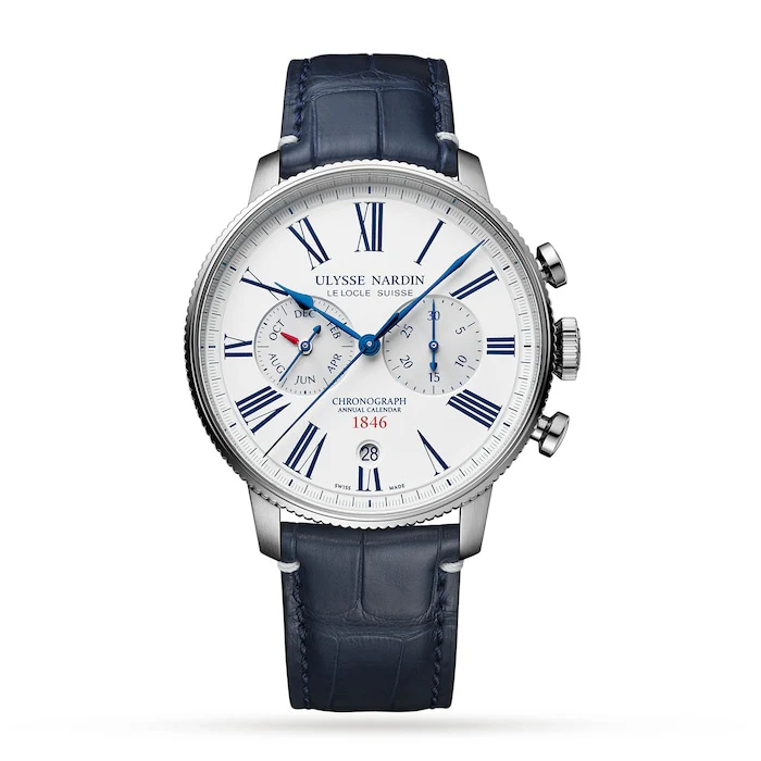 Ulysse Nardin Automatic Men’s Watch with White Material Dial, Stainless Steel Case, 50m Water Resistant / 1533-320LE-0A-175/1B