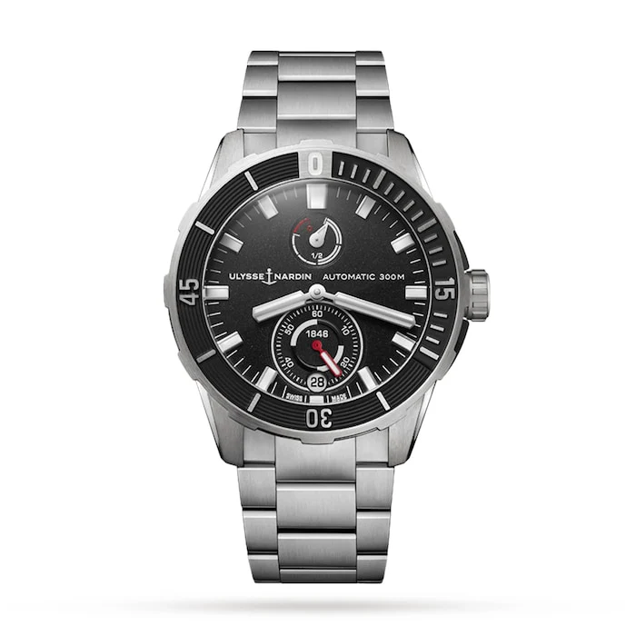 Ulysse Nardin Diver 44mm Titanium Case And Bezel Luxury Watch 1183-170-7M/92