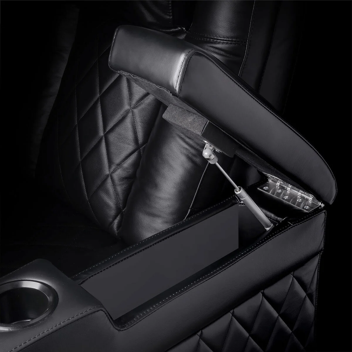 Valencia Tuscany Row of 3 Black Leather Power Reclining Home Theatre Seating - Image 7