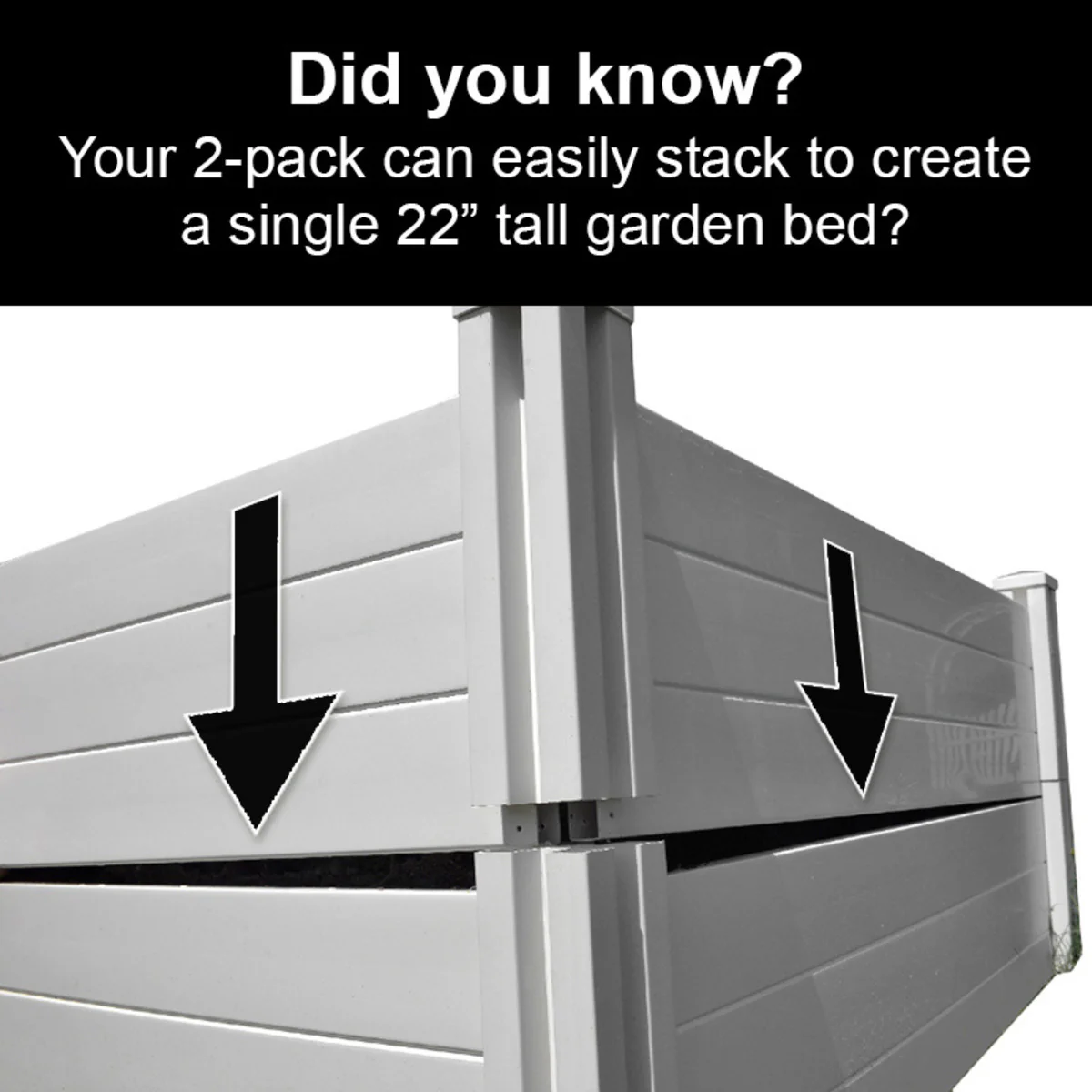 Vita 120 x 120 cm White Vinyl Garden Bed 2-Pack with GroGridVita 120 x 120 cm - Image 3