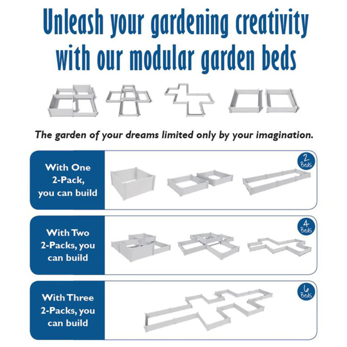 Vita 120 x 120 cm White Vinyl Garden Bed 2-Pack with GroGridVita 120 x 120 cm - Image 4