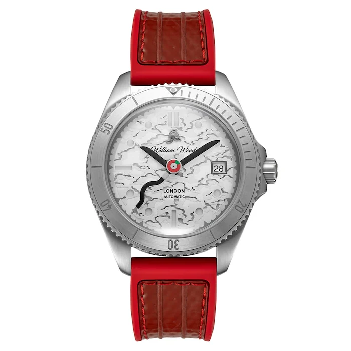 William Wood Watches Automatic 41mm Men’s Watch with Multicoloured Material Dial, Stainless Steel Case, 100m Water Resistant / WWEW01
