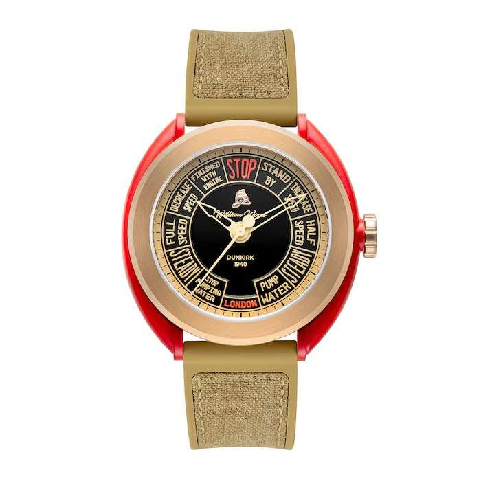 William Wood Watches Automatic 42mm Men’s Watch with Black Material Dial, Bronze Case, 50m Water Resistant / WWDK01