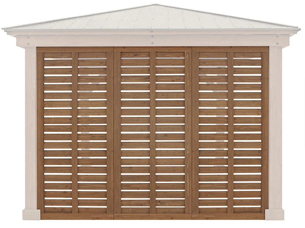 Yardistry 12ft x 12ft (3.7 x 3.7m) Cedar Gazebo with Double Privacy Wall & Aluminium Roof - Image 7