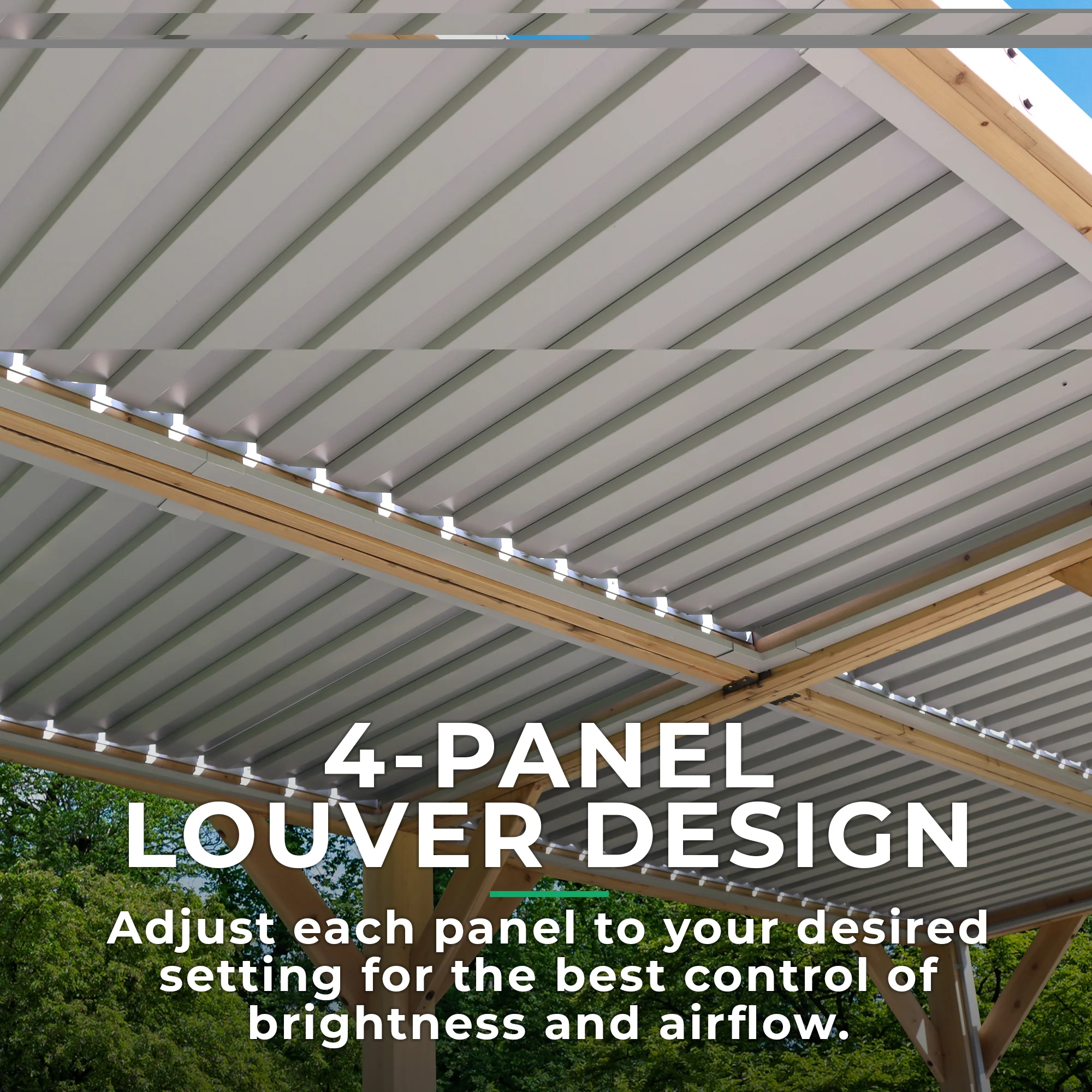 Yardistry Meridian Wood Room with Louvered Roof 10ft x 20ft (3m x 6m) - Image 4