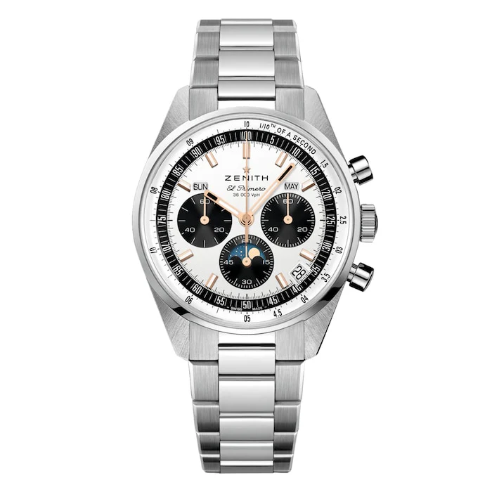 Zenith Automatic 38mm Men’s Watch with Silver Material Dial, Stainless Steel Case & Bracelet, 50m Water Resistant / 03.3400.3610/38.M3200