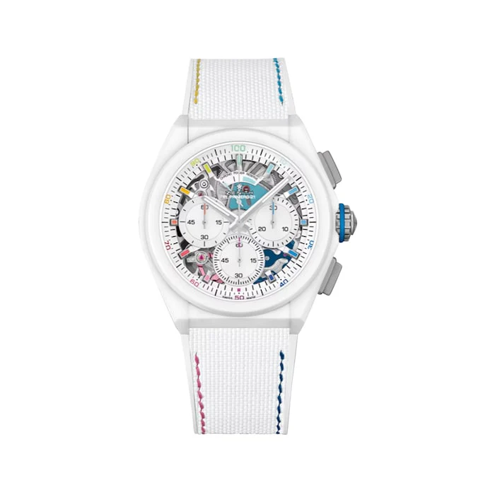 Zenith Automatic 44mm Men’s Watch with White Material Dial, Ceramic Case, 100m Water Resistant / 49.9014.9004/01.R953